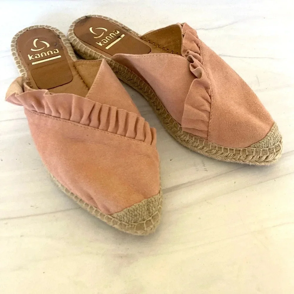 Anthropologie‎ Kanna suede espadrille mule slide 10